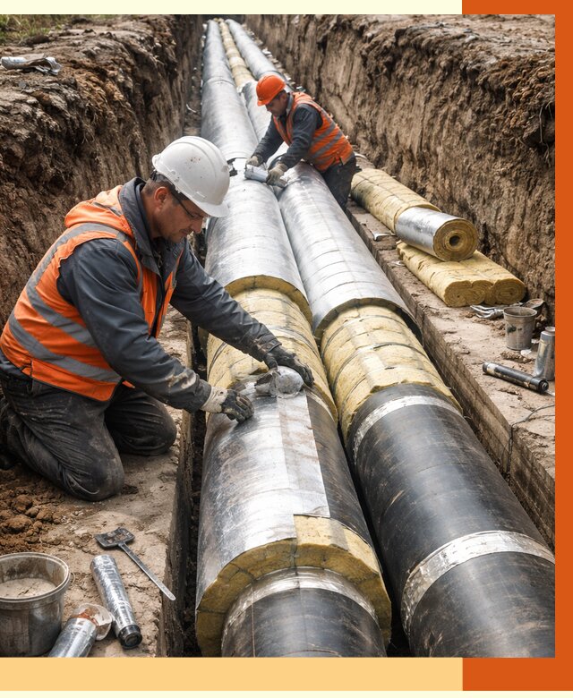 Утепление теплотрассы в Назарове от 4625 руб./м2 — ппу и комплексная изоляция | ТепломастерНрв